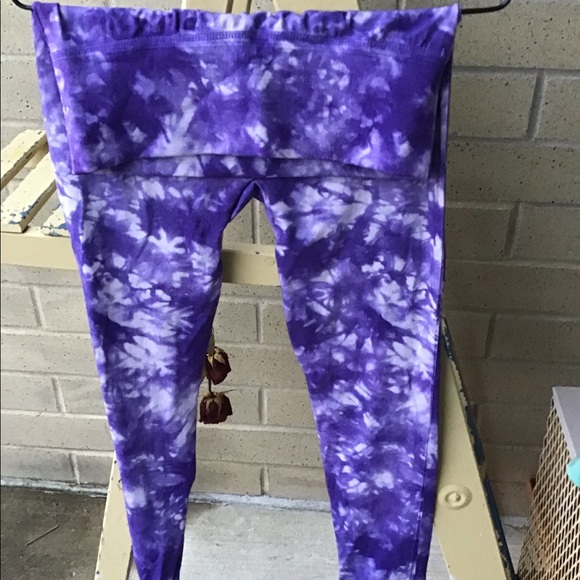 Purple Tie Dyed Tights - Picture 2 of 3
